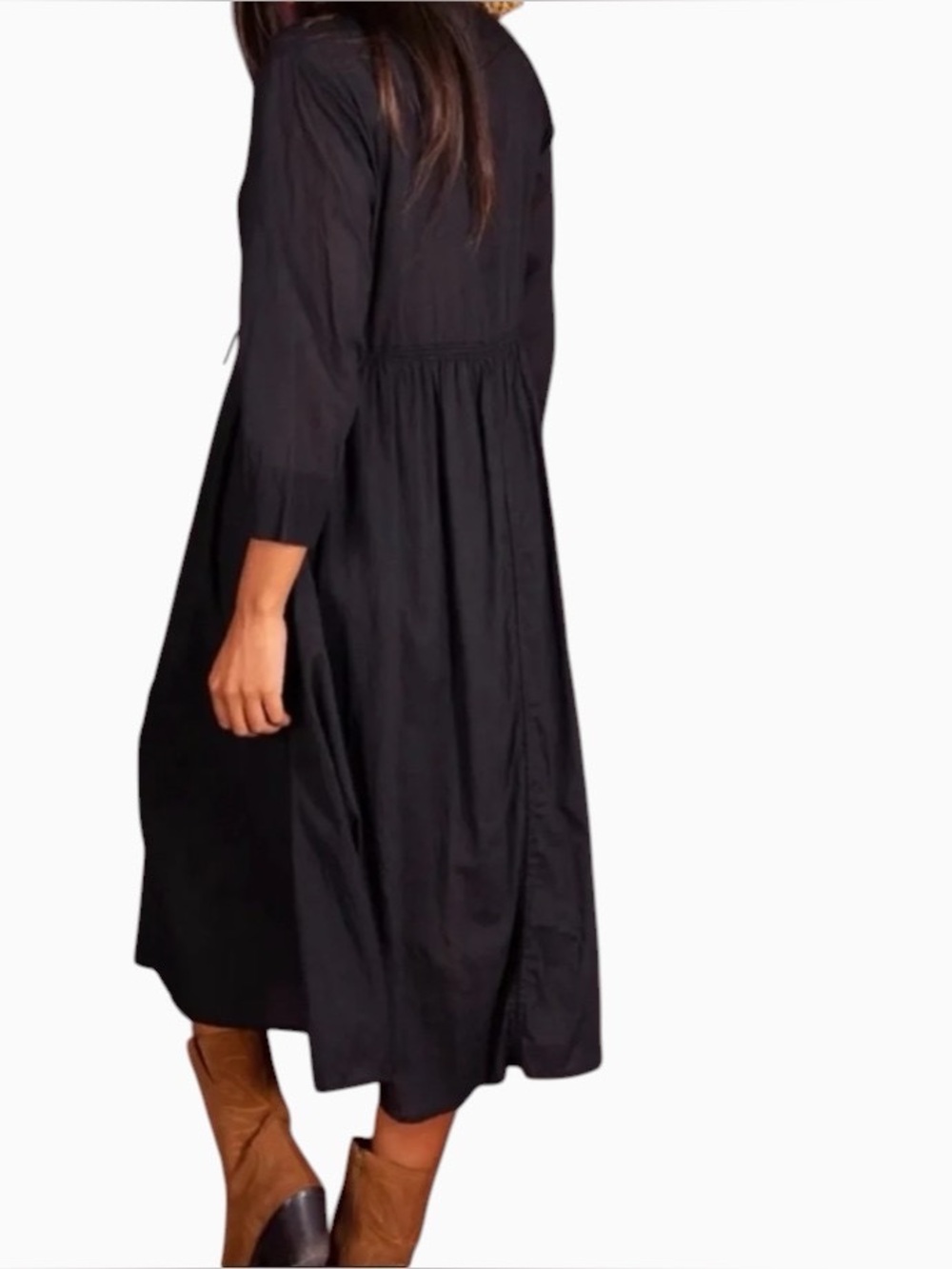 Natural Life Chloe Woven Button Front Cotton Bohemian Midi Dress Size Large - Picture 2 of 9